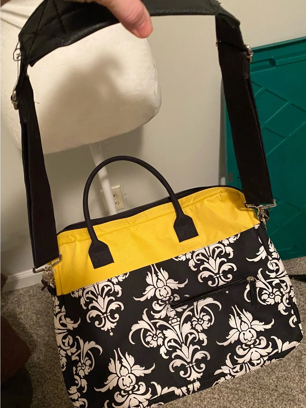 Yellow & Black Patterned Women’s Laptop Bag by Jackie